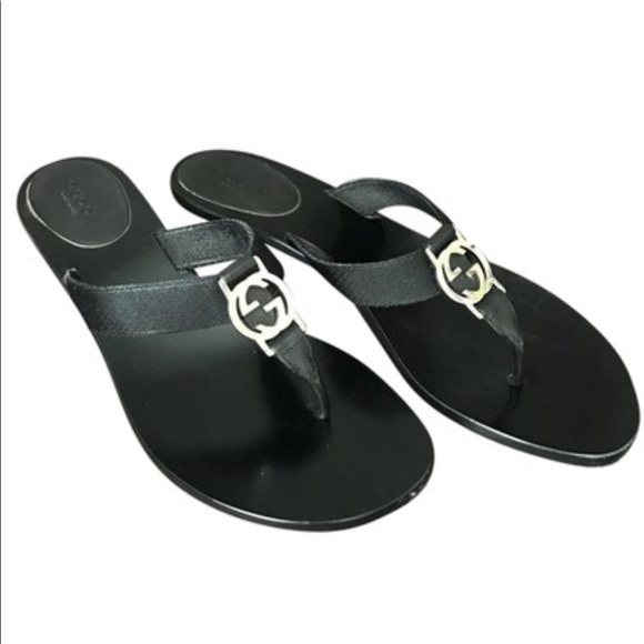 Gucci Shoes - Gucci Black Kitten Heel Lifford Sandals